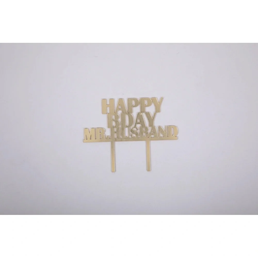 Personalized Mr. Husband Golden Cake Topper